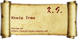Kneip Irma névjegykártya
